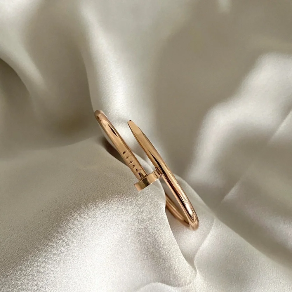 Generic Nail Cuff Bangle Bracelet in Rose Gold
